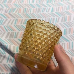 A gold candle holder